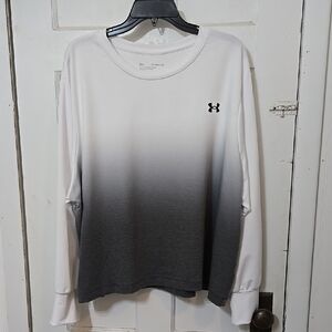 Under Armour White and Gray Ombre Long Sleeve Shirt Womens 2X Light Cozy